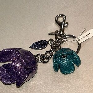 Coach Glitter Resin Tea Rose Bag Charm